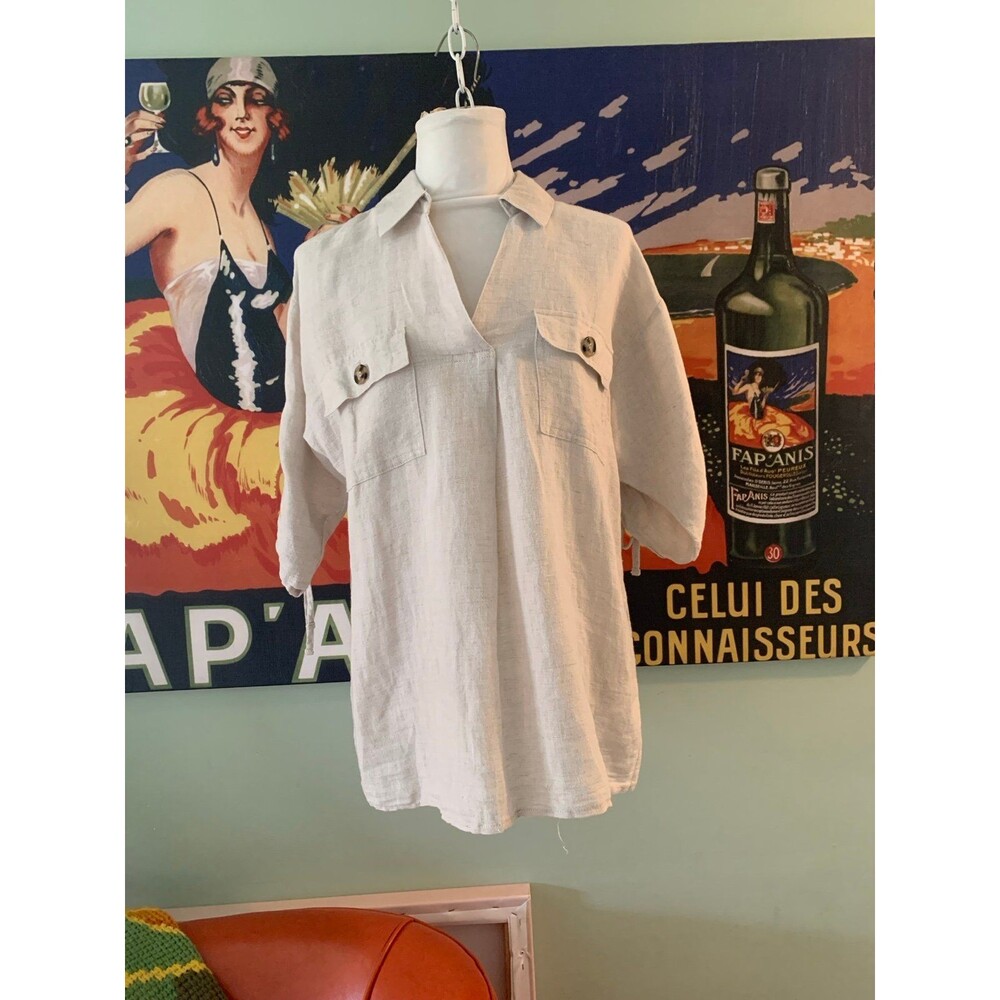 Hester and Orchard linen blend top